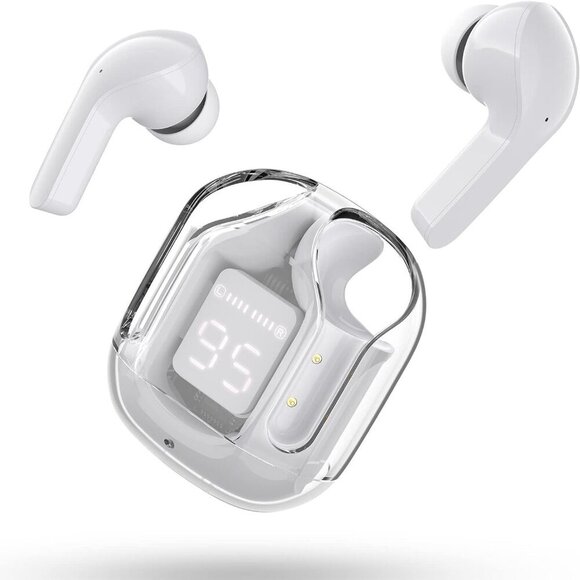 Headset TWS 5.3 Earbuds True Wireless Stereo Headphones in Ear Earphone White - Picture 1 of 8